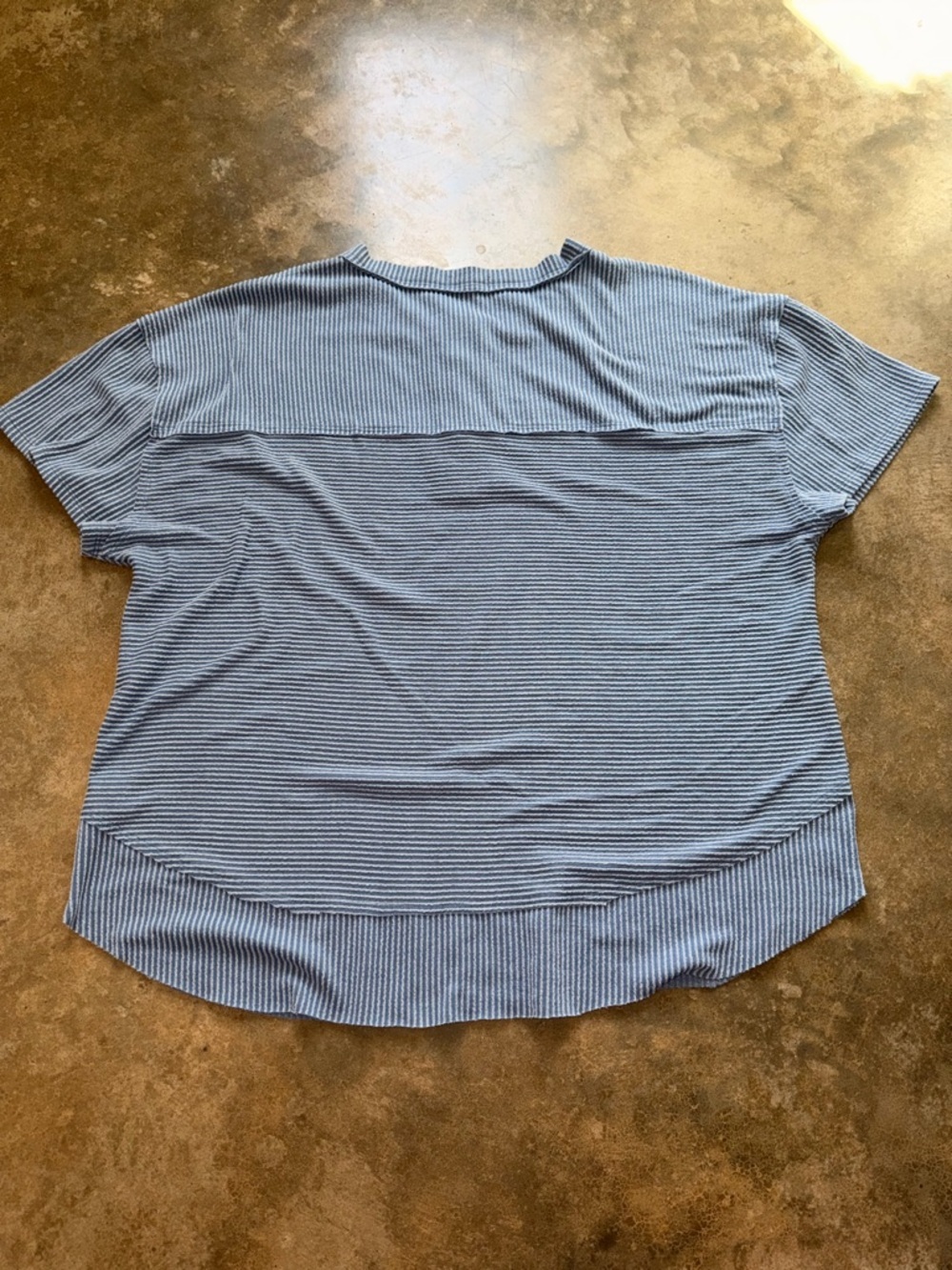 Urban Rose Blue Ribbed Henley Top Plus Size 2X Short Sleeve - Picture 2 of 8